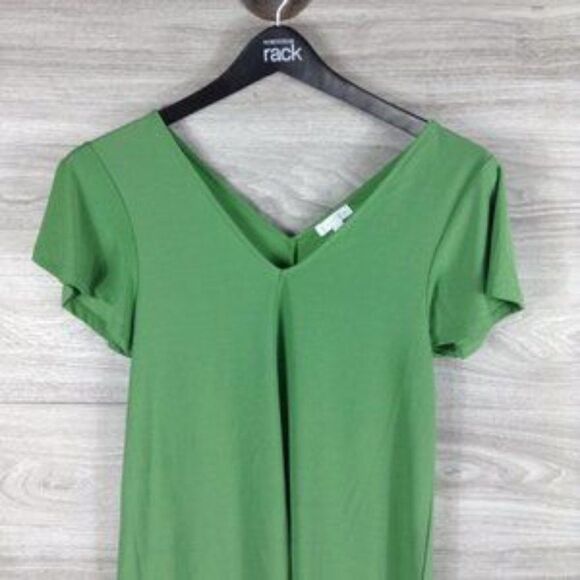 Leith Green V Neck Short Sleeve Midi Dress size S - Picture 3 of 5